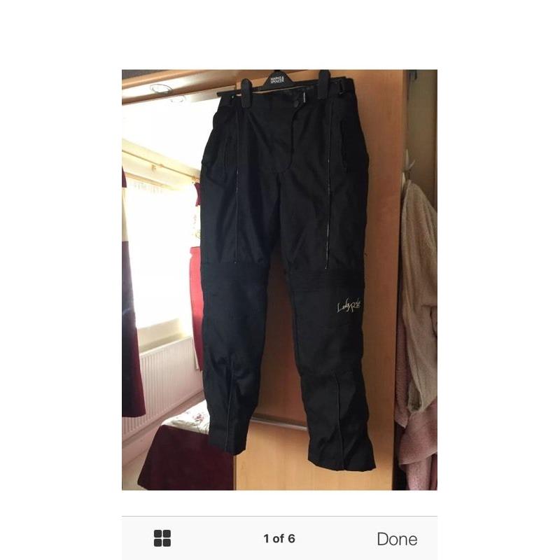 Ladies motorbike motor cycle trousers