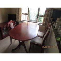 dinin g table six chairs tall sideboard and side cupboard