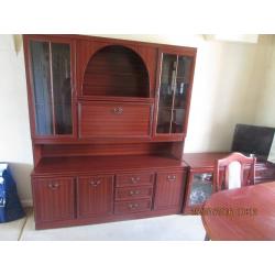 dinin g table six chairs tall sideboard and side cupboard