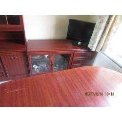 dinin g table six chairs tall sideboard and side cupboard