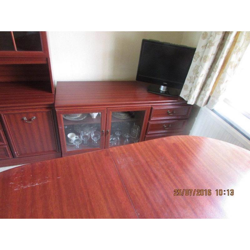 dinin g table six chairs tall sideboard and side cupboard