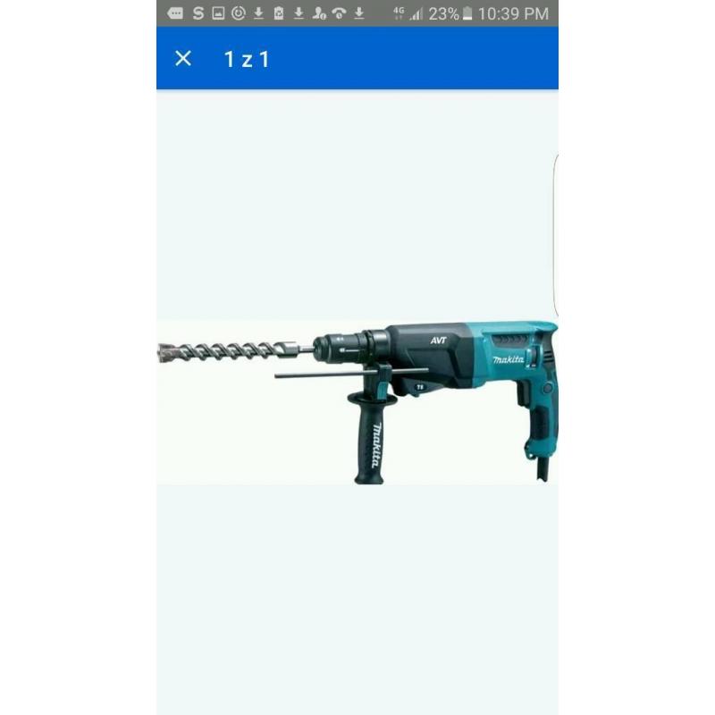 Makita HR2611FX2 110v AVT SDS+ Rotary Hammer Bit Set and Light