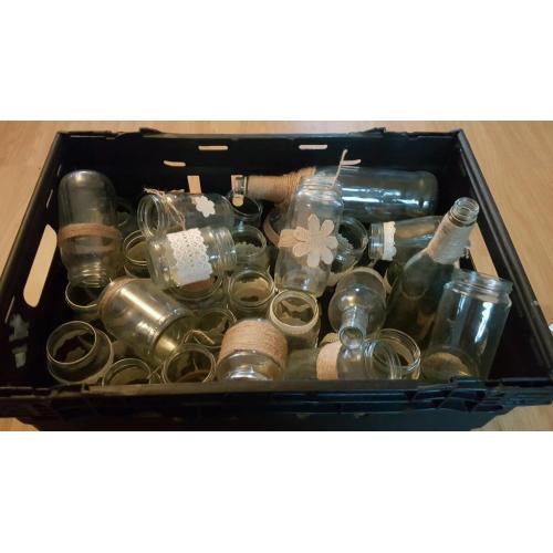 Various decorated bottles and jars