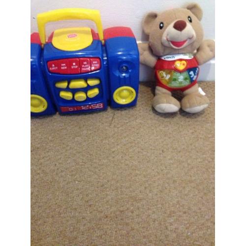 Chad valley CD player and vtech singing Alfie