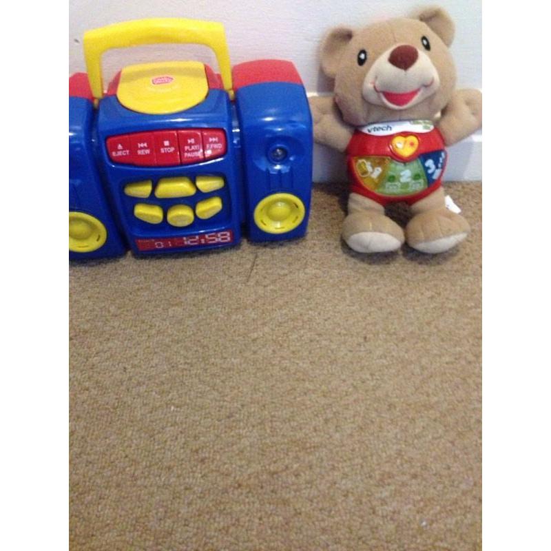 Chad valley CD player and vtech singing Alfie