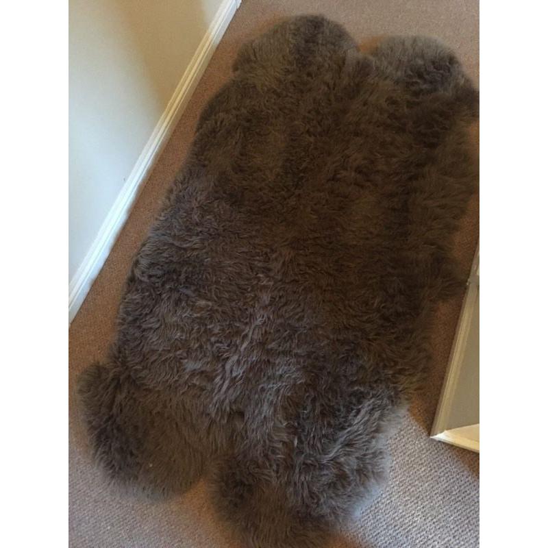 Chocolate brown large fur rug