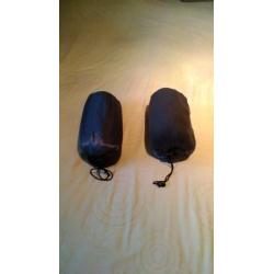 2 Polyester fleece sleeping bag liners set . Grey