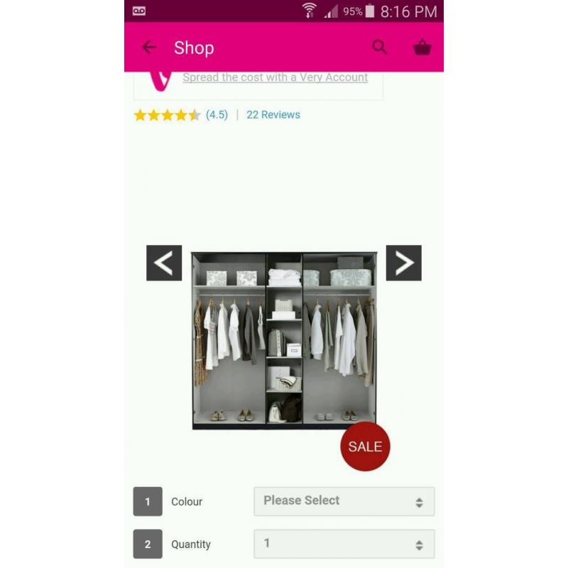 Mirror wardrobe 5 door ?Sold pending