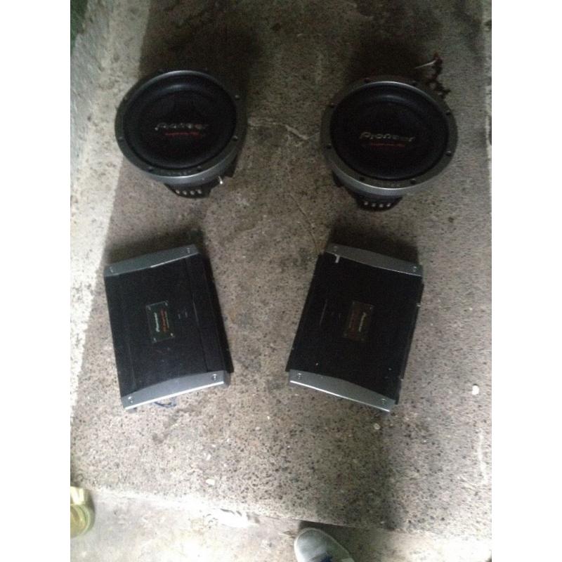 pioneer sub woofers and amps