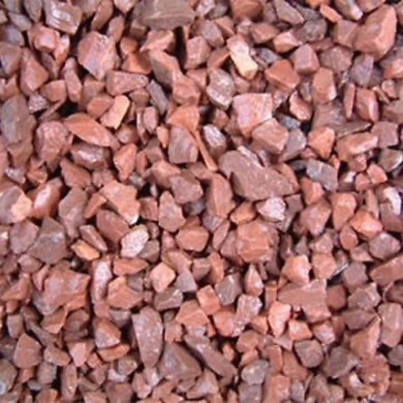 Red garden and driveway chips