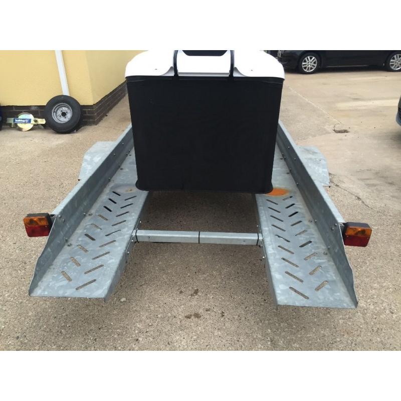 TILT BED TRAILER GALVANISED IDEAL FOR RIDE-ON TRACTORS, LAWNMOWERS, JET SKI, QUADS, BOATS