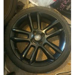 SET OF 4 17" CORSA LIMITED EDITION BLACK ALLOYS WITH TYRES 4 STUD