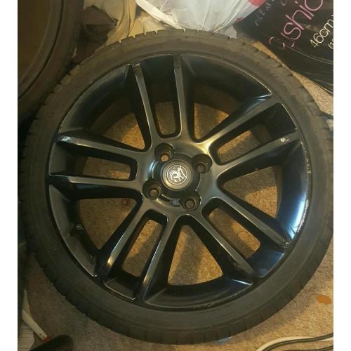 SET OF 4 17" CORSA LIMITED EDITION BLACK ALLOYS WITH TYRES 4 STUD