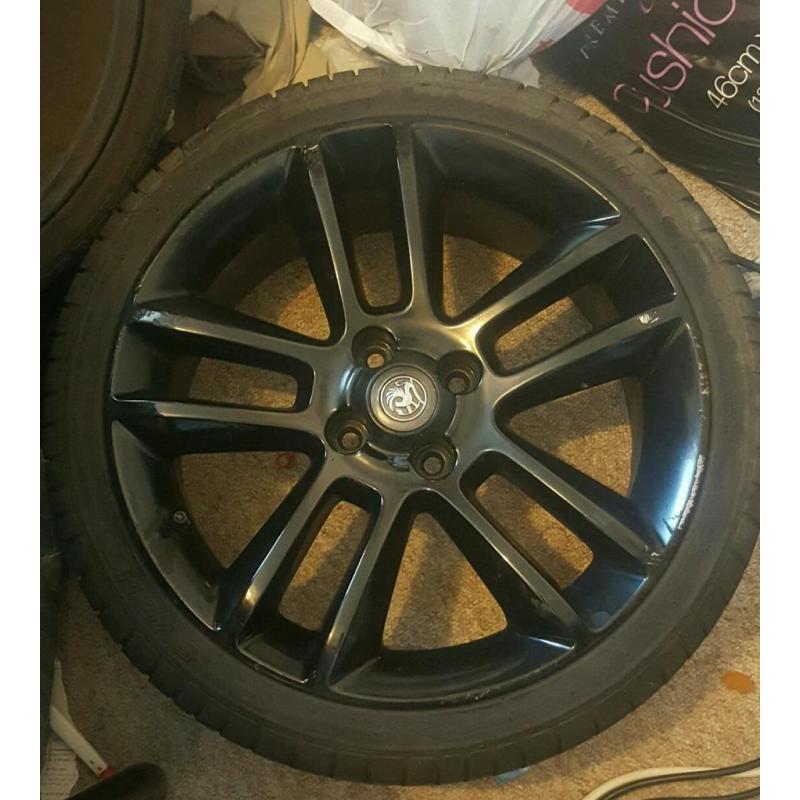 SET OF 4 17" CORSA LIMITED EDITION BLACK ALLOYS WITH TYRES 4 STUD