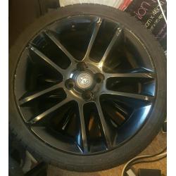 SET OF 4 17" CORSA LIMITED EDITION BLACK ALLOYS WITH TYRES 4 STUD
