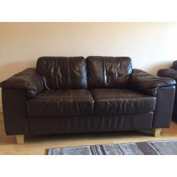Brown double seated sofas x 2 for sale in Earley,