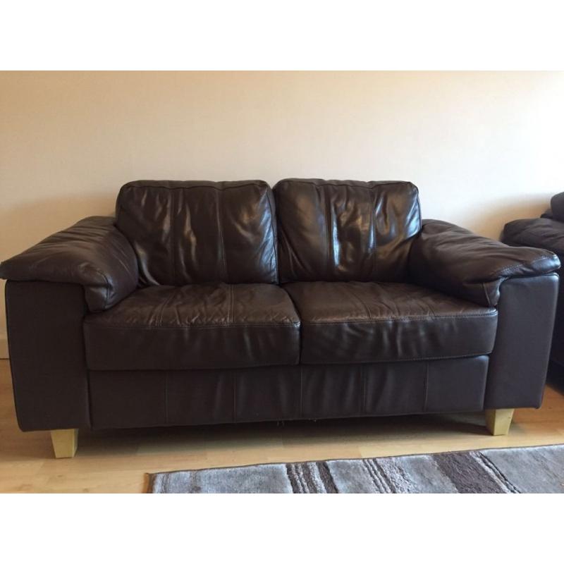 Brown double seated sofas x 2 for sale in Earley,