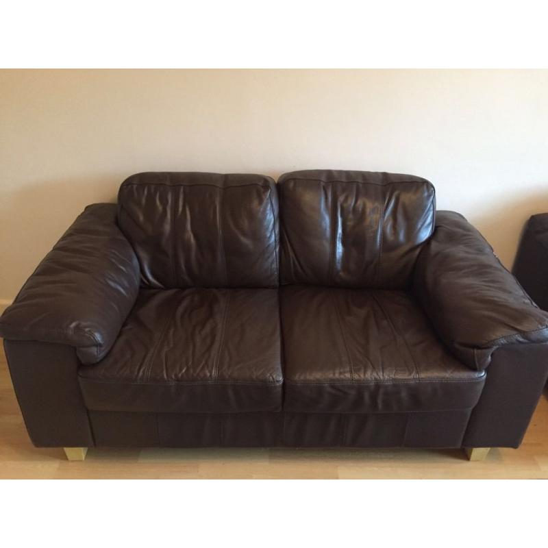 Brown double seated sofas x 2 for sale in Earley,