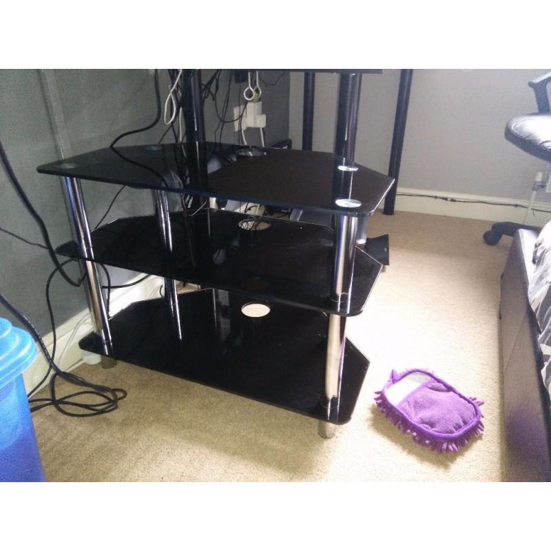Black Glass TV Stand - Great condition