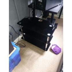 Black Glass TV Stand - Great condition