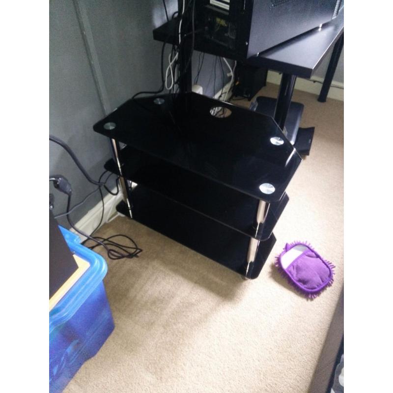 Black Glass TV Stand - Great condition