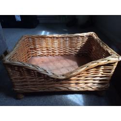 Wicker dog bed