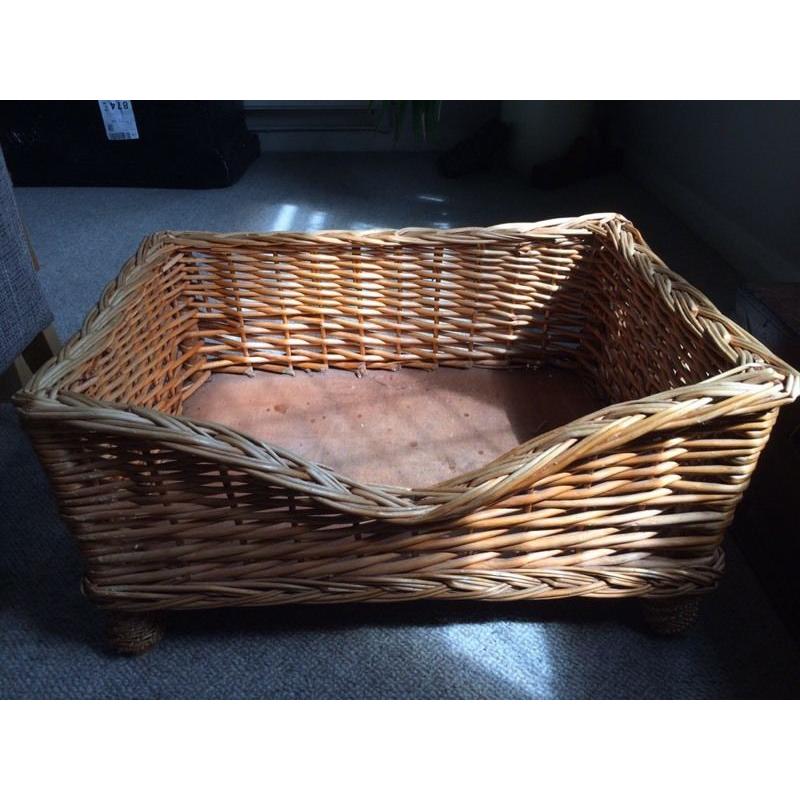 Wicker dog bed
