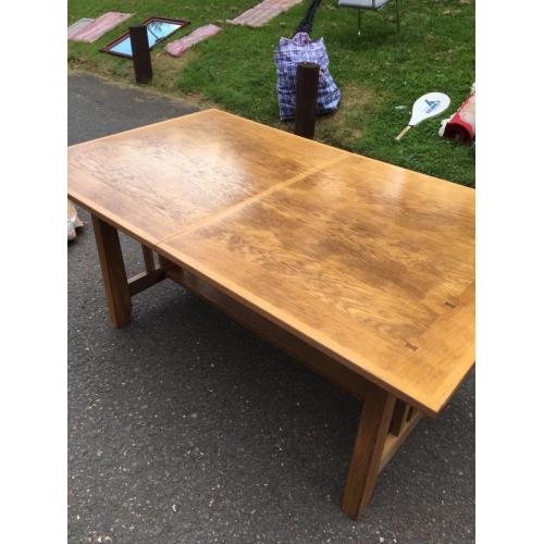 Oak dining table and 6 chairs