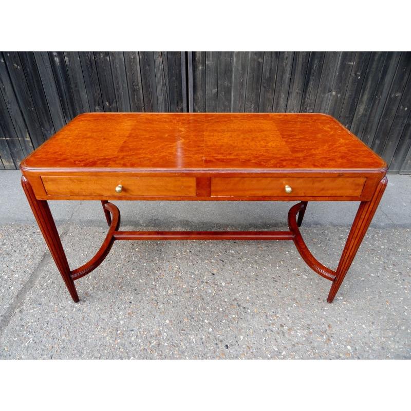 Antique Art Deco style Writing Dressing Table Desk with Glass Top