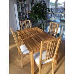 IKEA Ekensberg/Borje oak table and chairs