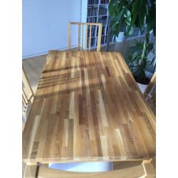 IKEA Ekensberg/Borje oak table and chairs