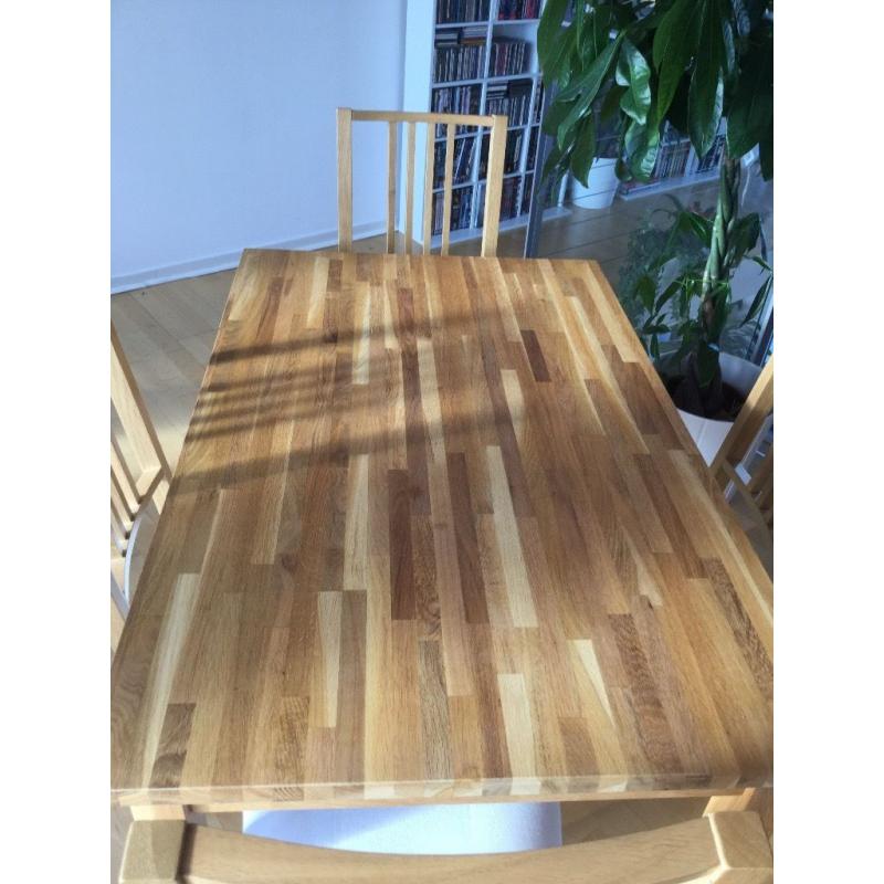 IKEA Ekensberg/Borje oak table and chairs