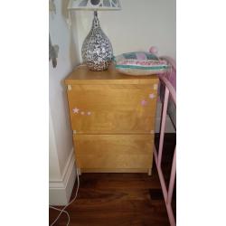 MALM Chest of 2 drawers, white stained oak veneer