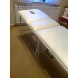 Portable White Leather Massage Therapy Couch