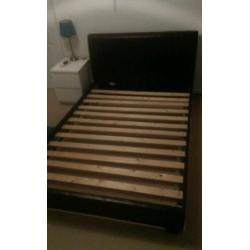 Double leather bed - great condition