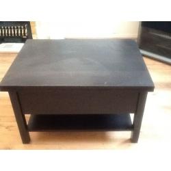 Black Extendable Coffee Table with Storage