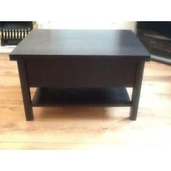 Black Extendable Coffee Table with Storage