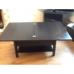 Black Extendable Coffee Table with Storage