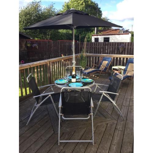 Patio Table & Chairs plus Parasol