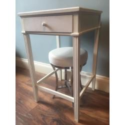Shabby Chic White Table & Stool