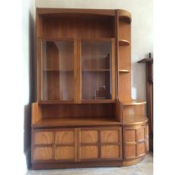 Lovely retro teak display cabinet sideboard with corner unit for sale