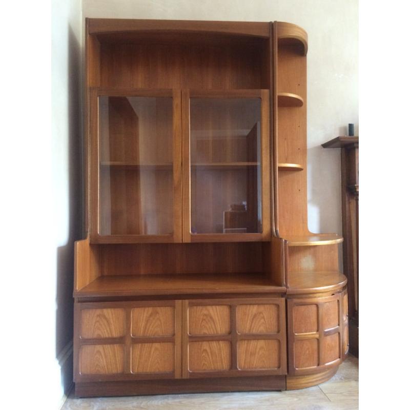 Lovely retro teak display cabinet sideboard with corner unit for sale
