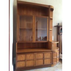 Lovely retro teak display cabinet sideboard with corner unit for sale
