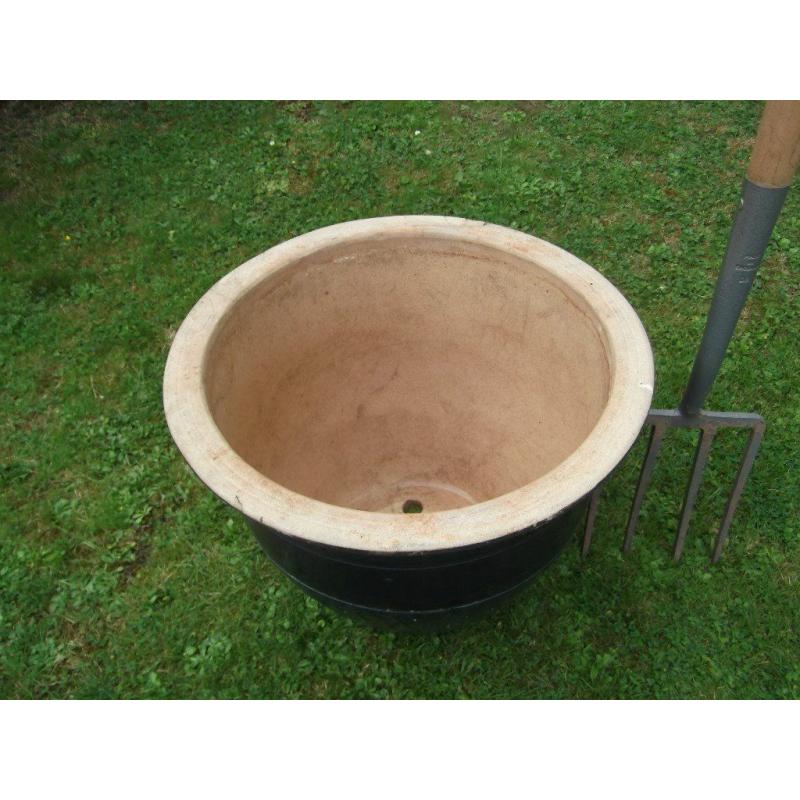2 GLAZED GARDEN POTS FOR SALE