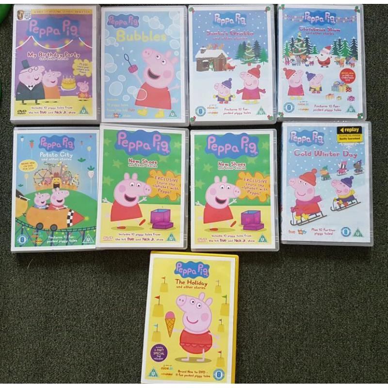 9 x Peppa Pig DVD's