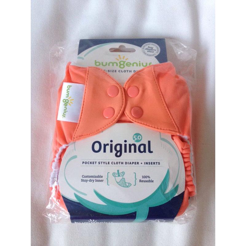 5 Brand New Cloth Nappies / Diapers (BumGenius Original Pocket Style)