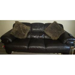 Brown leather sofa