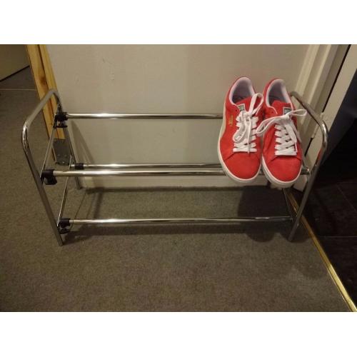 Shoe Rack Two Tier - Chrome Plated + Extendable