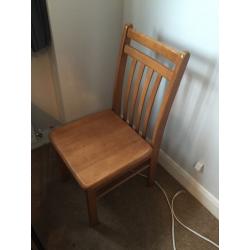 Three solid sturdy chairs dining oak pine