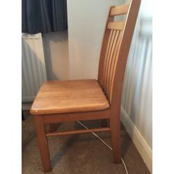 Three solid sturdy chairs dining oak pine